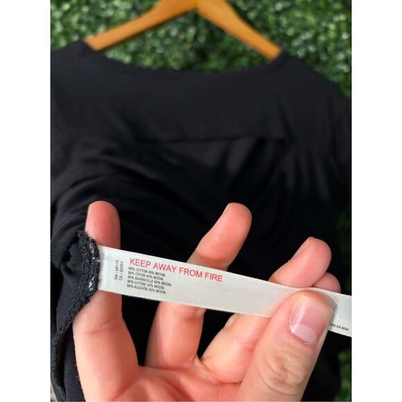 Anthropologie Daily Practice Draped Cut Out Top Sz XS Black - Picture 6 of 6